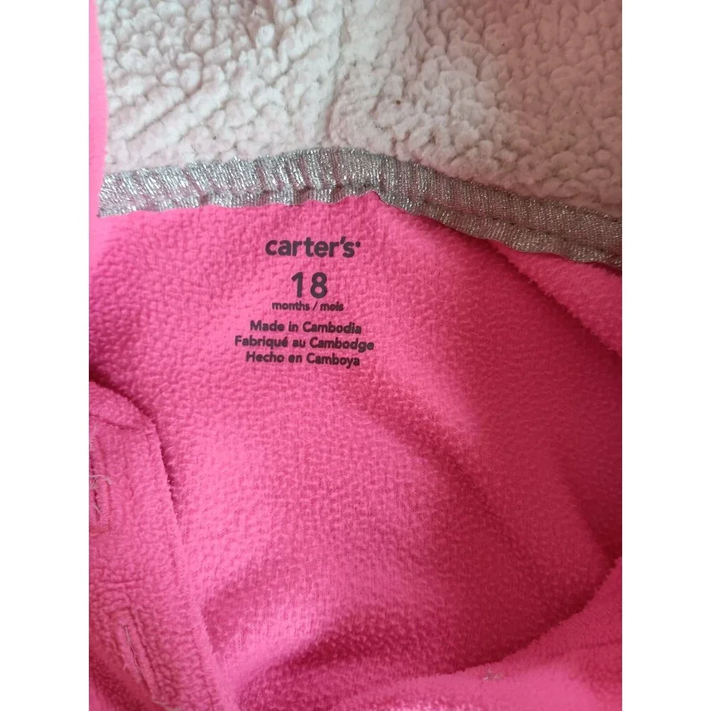 sweater 18 months New Girls Carters hooded fleece Pink Baby